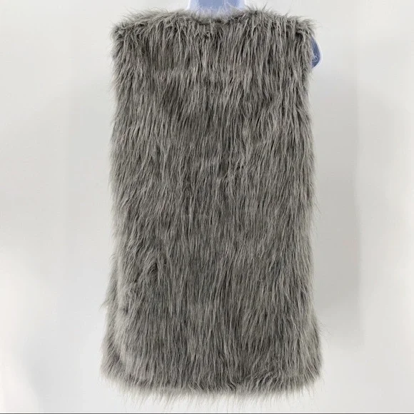 Wenxi Faux Fur Light Gray Long Vest Size L - Picture 6 of 7